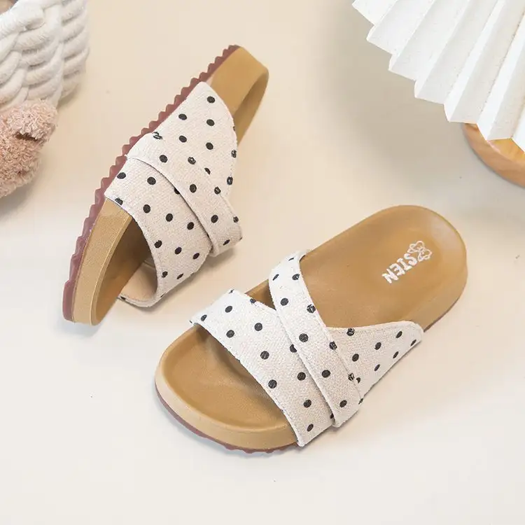 Girls' Polka Dot Flip Flops Summer New Design Children's Sandals Baby Girls' Slippers