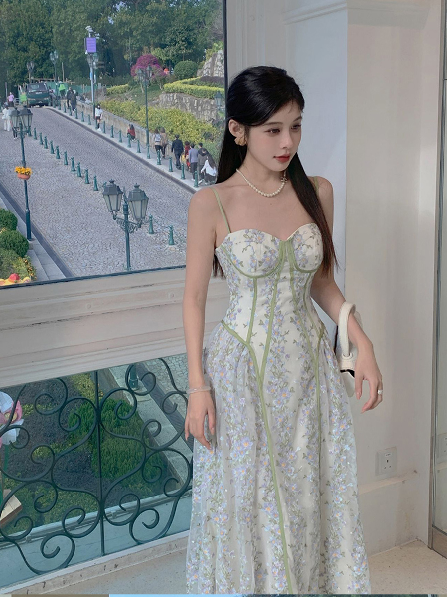 Lace Floral Sling Dress
