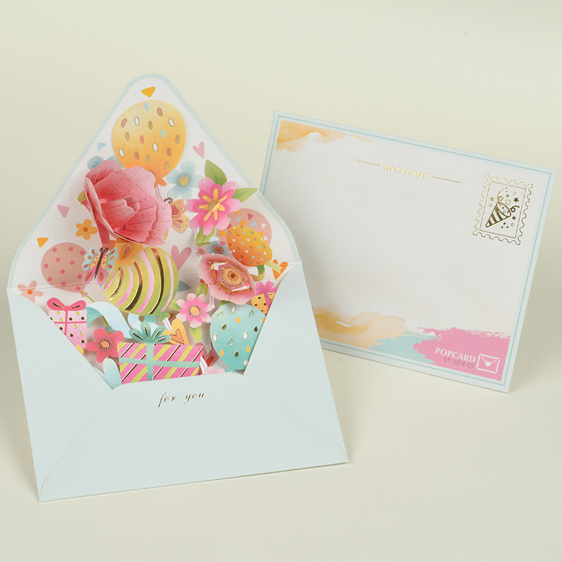 Middle Blossom 3D Blessing Greeting Card Envelope 4