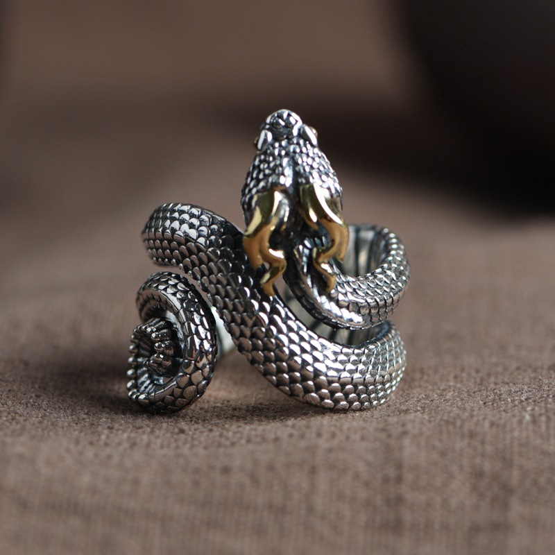 Title 4, Personalized Creative Retro Silver Snake Ring