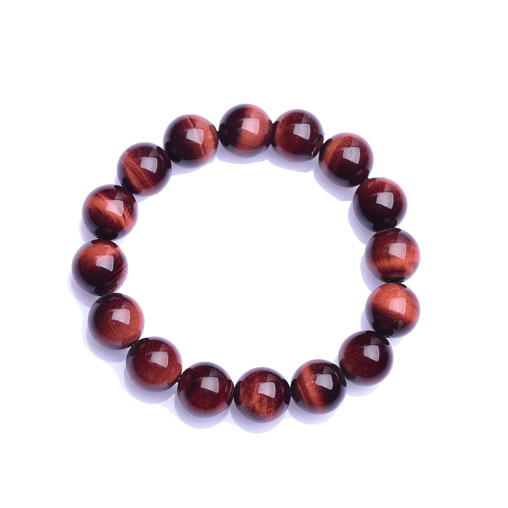 Natural Red Tiger Eye Stone Single Circle Bracelet Ornaments Buddhist Beads - Picture 6 of 6