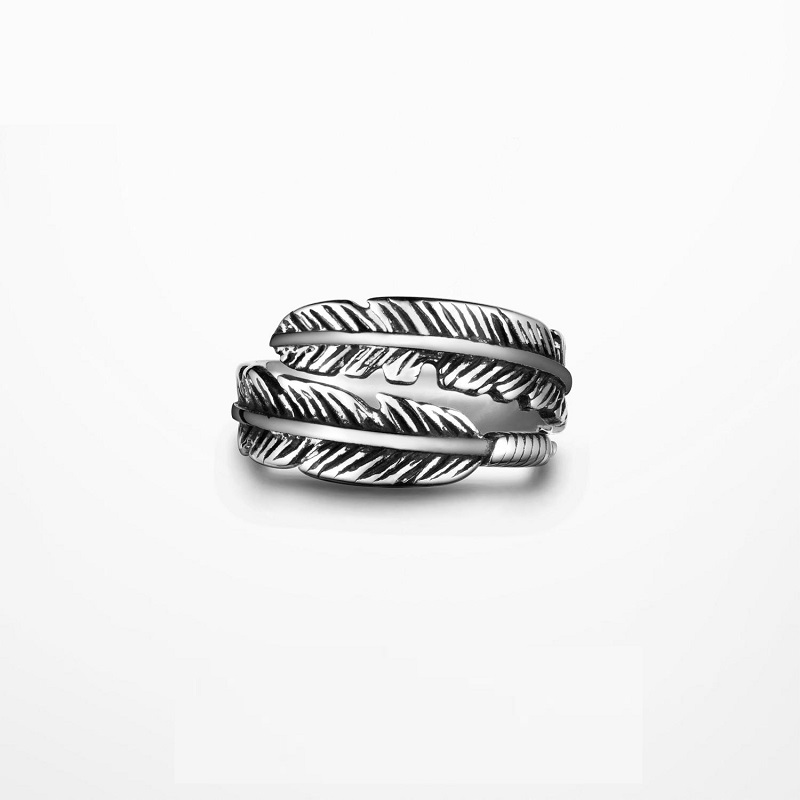 Hip Hop Classic Feather Titanium Ring