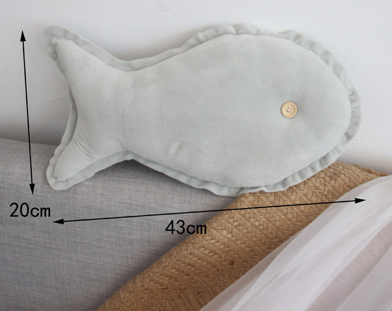 Bean green fish pillow