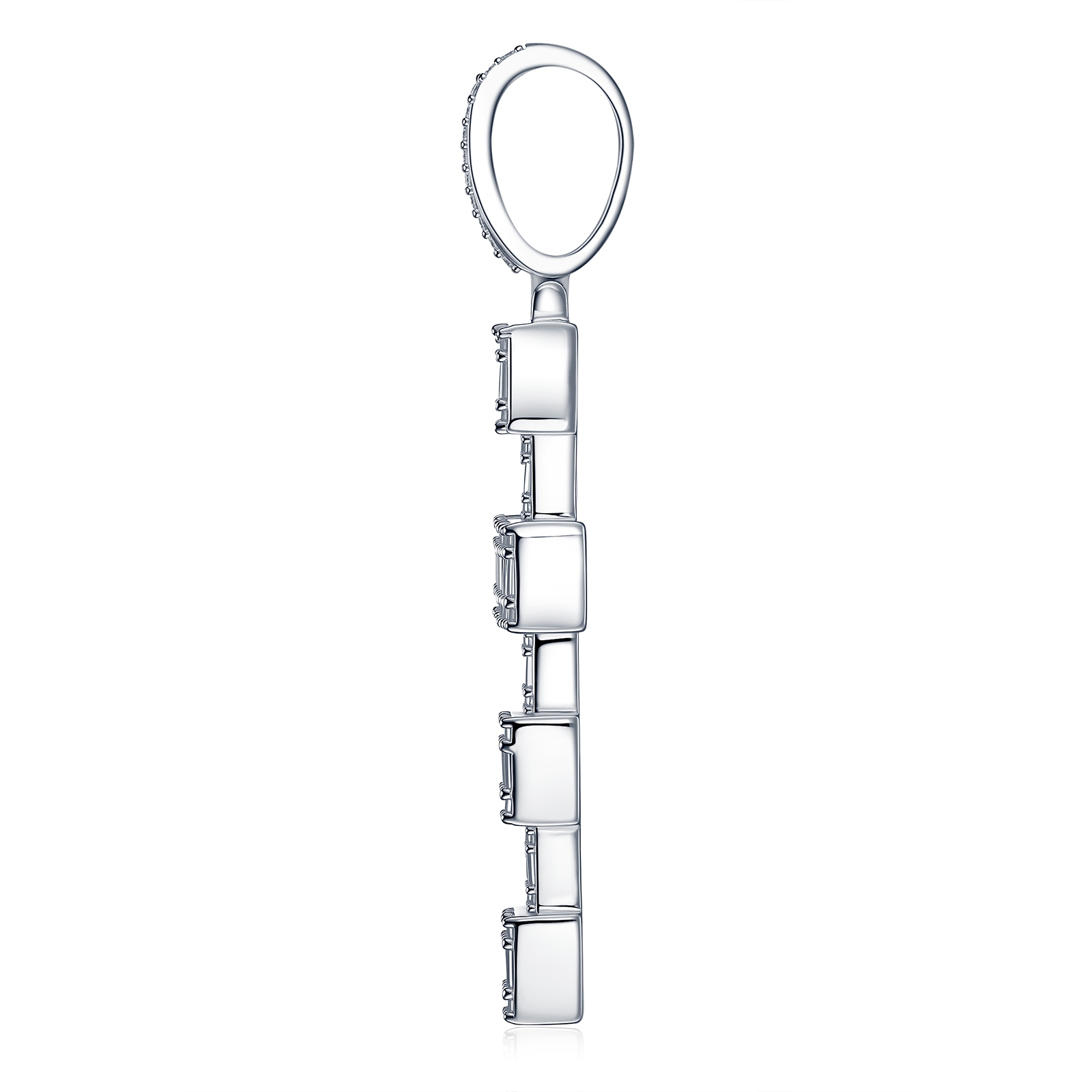 A Luxurious And Fashionable Minimalist Jewelry Pendant Necklace Featuring Top-quality Moissanite, Made Of S925 Silver Electroplated With Platinum.
