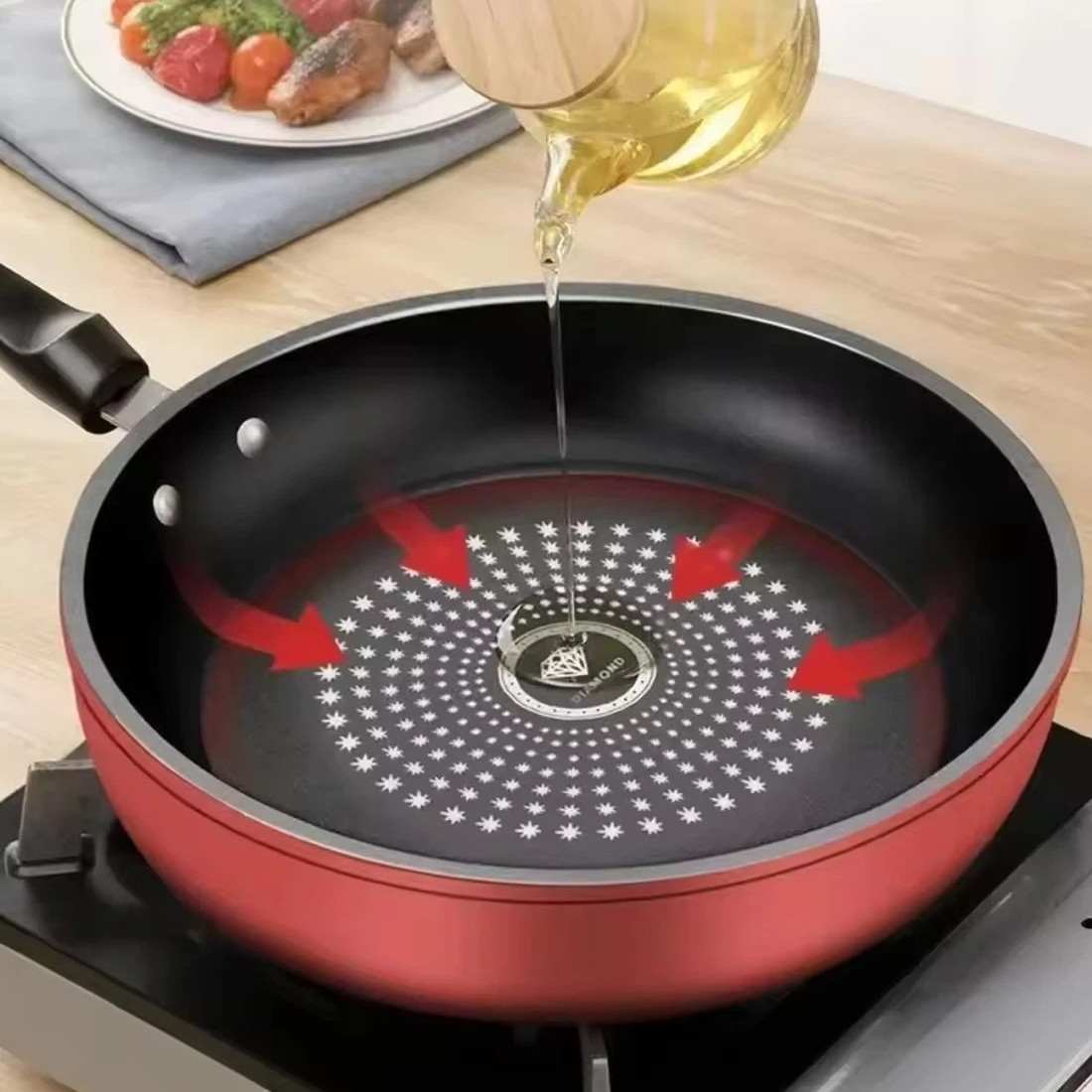 Frying Pan Non Stick 24cm Diamond,Easy To Clean, Induction Compatible — image 4
