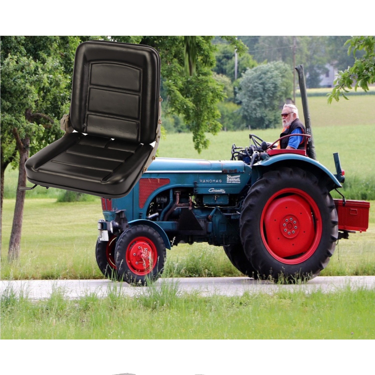 Universal Adjustable Movable Tractor Seat, Fits Forklift Digger Mower Dumper — image 5
