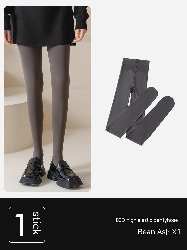 Black High Elastic Leggings Autumn And Winter Gray - Shop at LoveMi