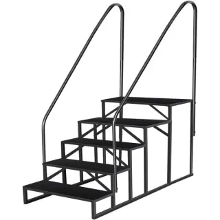 5 Step Ladder With Handrail, Swimming Pool Ladder Above Ground, 660 Lb Load Capacity RV Steps With Anti-Slip Panel, Mobile Home Stairs For Reaching And Getting High