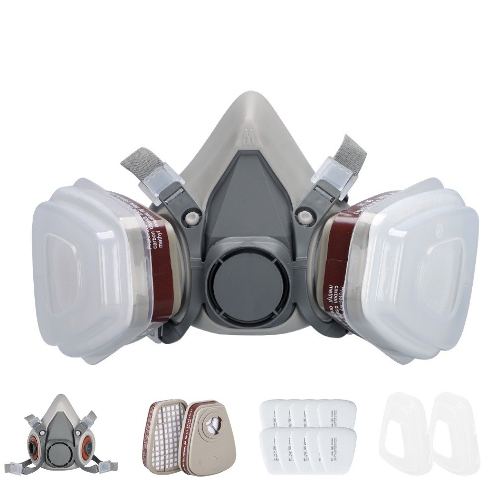 Half Face Cover Respirator Gas Mask For Industrial Woodworking Painting Sanding Facepiece