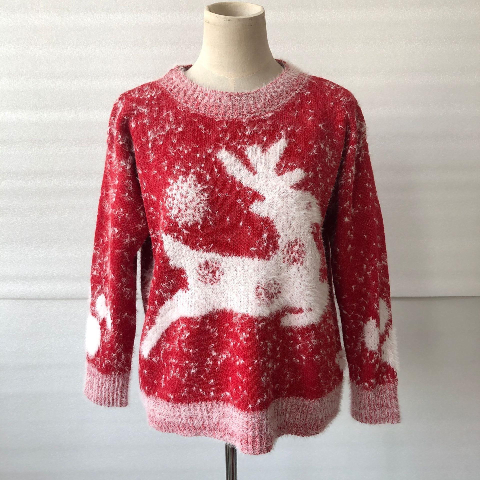 Title 5, New Fawn Snowflake Round Neck Knitted Pullover