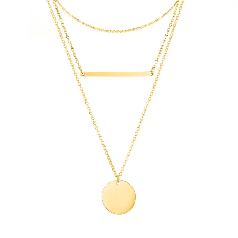 Simple Stainless Steel Pendant Multi-layer Chain Clavicle Chain Decorative Necklace