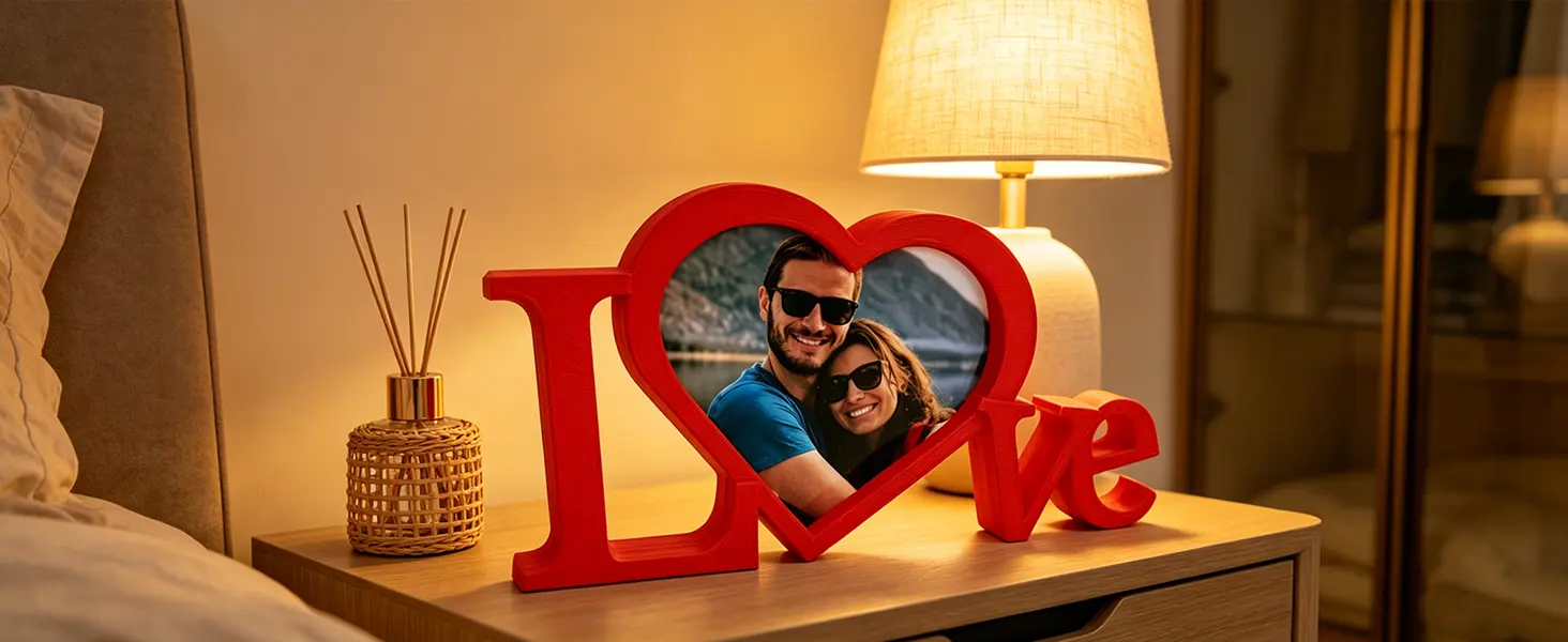 LOVE Heart Photo Frame 3D Printed Tabletop
