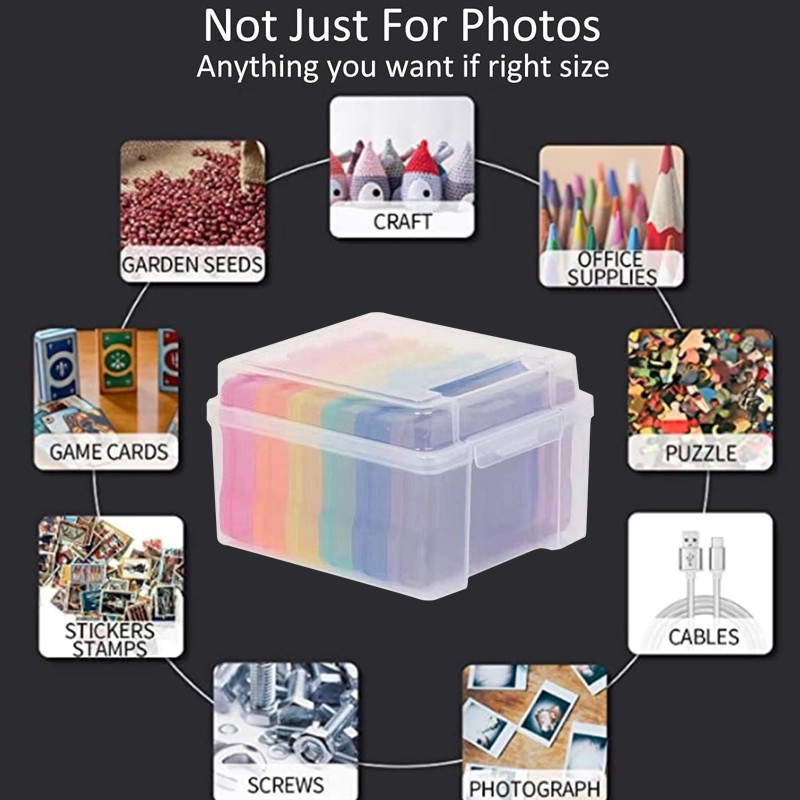 Compact Photo Storage Box For Organization Holds 5x7 Inch Photos 6 Cases White — image 8