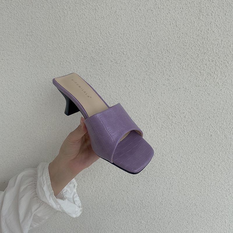 French Open toed Niche Design Flip flops Purple - Shop at LoveMi