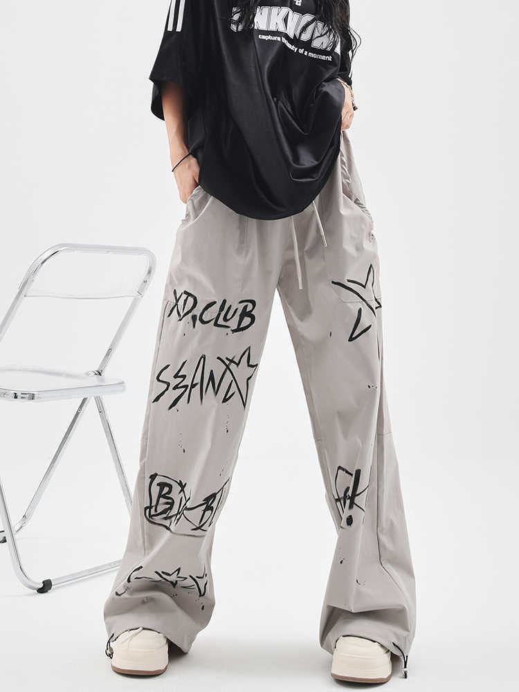 Title 3, Pantaloni Dritti a Gamba Larga Graffiti Casual,...