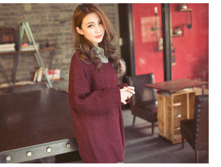 Title 5, Round Neck Thin Variegated Knit Sweater Coat pr...