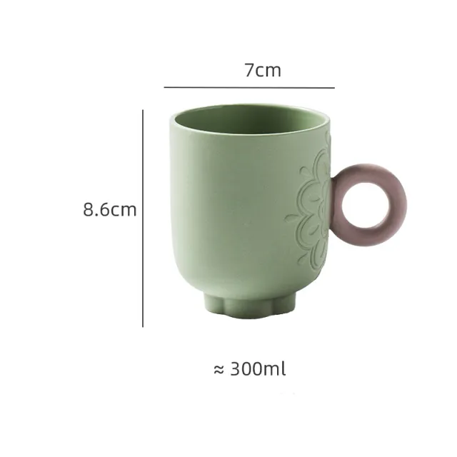 Flower Teapot Teacup High end Gift Box Gift Home Living Room Single Cupgreen - Shop at LoveMi