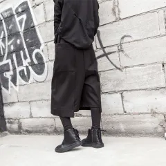Wide Leg Pants Spring And Autumn Women's Cropped Trousers Casual Loose Straight Leg - Black - View 1
