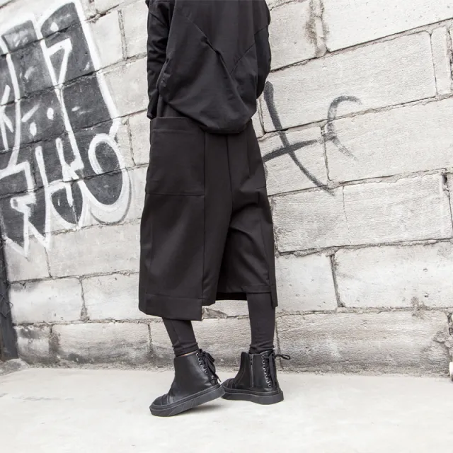 Wide Leg Pants Spring And Autumn Women's Cropped Trousers Casual Loose Straight Leg Black - Shop at LoveMi