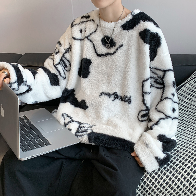 Plush Sweater Men's Loose Couple's Lamb Fleece Jacket