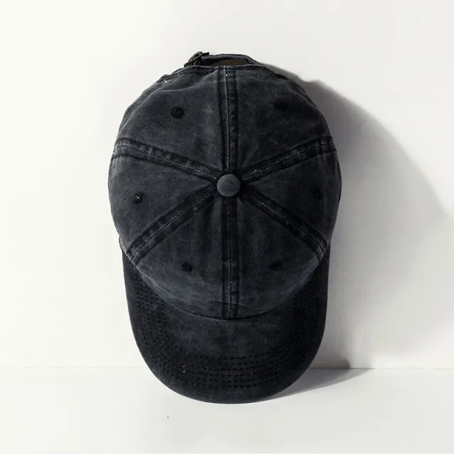 Men And Women's Fashion Washed Old Curved Brim Baseball Hat Black - Shop at LoveMi