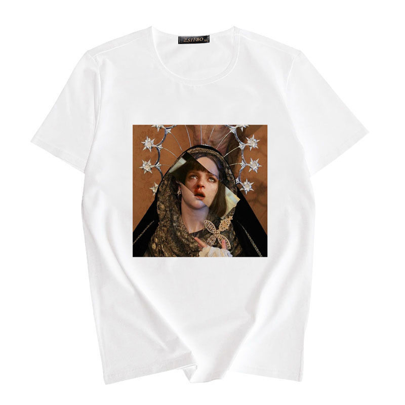 Title 3, Zomerse parodie-olieverfschilderij T-shirt met ...