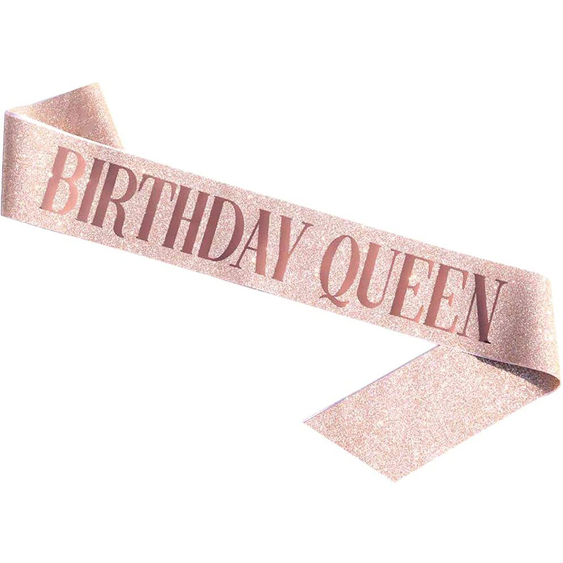 Rose gold birthday queen