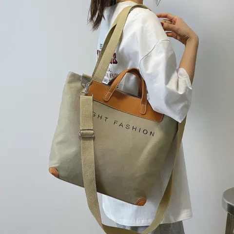 Canvas Shoulder Bag Women Fashion Messenger Crossbody Bags Large