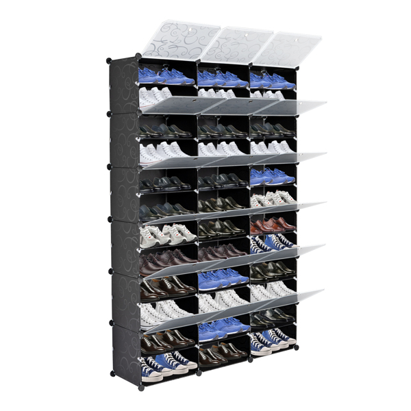 3 Rows, 12 Layers, 36 Compartments Plastic Shoe Box Storage Rack - Image 5