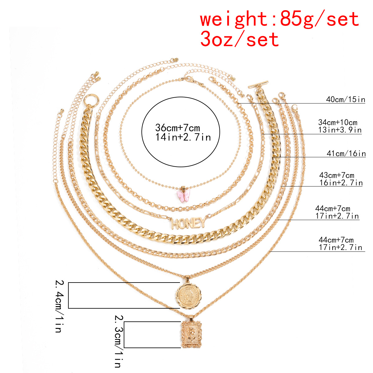 Simple Personality OT Buckle Multilayer Necklace