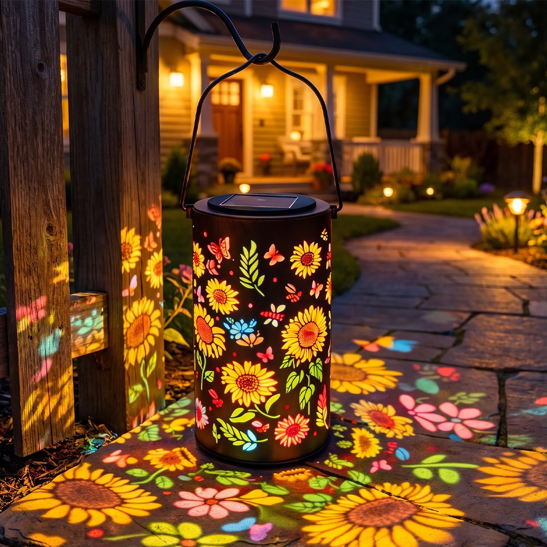 Sunflower Solar Lantern Outdoor Waterproof Hanging Light