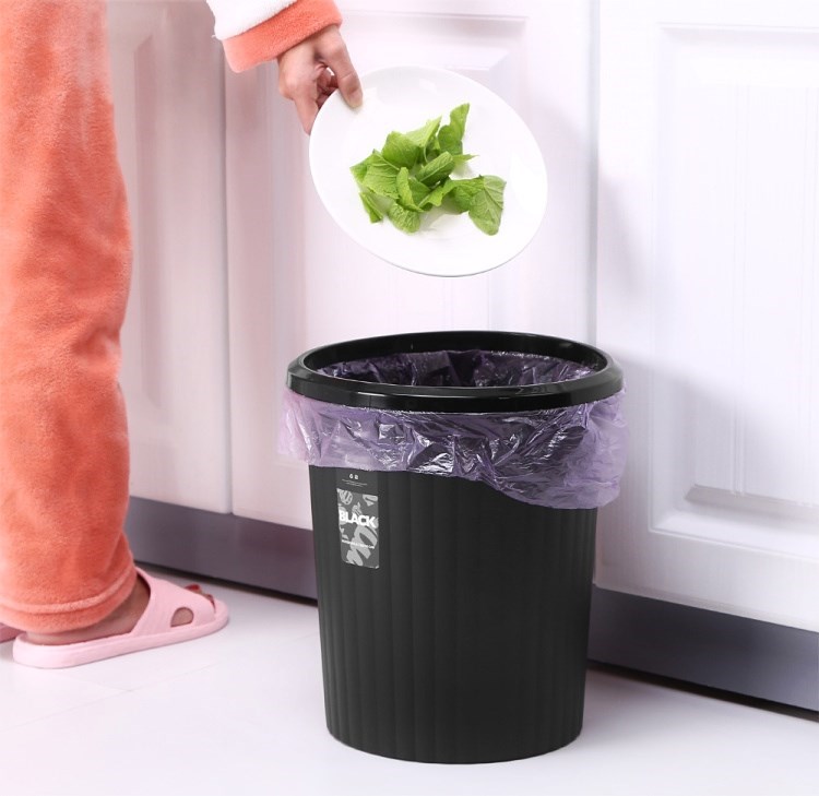 Title 2, Plastic tube round bucket shape black kitchen t...