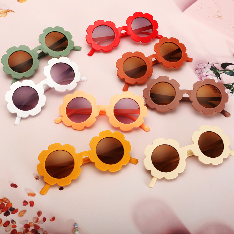 Children's Cute Sunflower Round Frame Sunglasses - Image 7