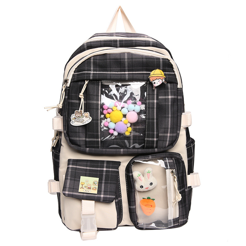 Backpack Campus Style Backpack For Junior High School Students Black - Shop at LoveMi