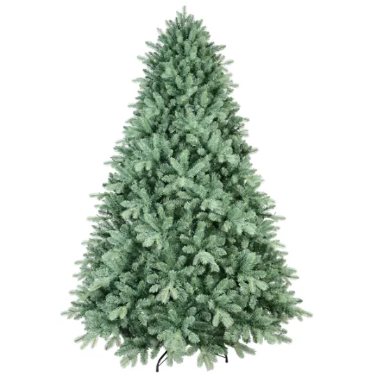 Artificial 6ft Blue Green Tint Christmas Tree With 1878 PE PVC Mixed Branch Tips, Memory Wire Iron Wire, Hinged Premium & Foldable Base For Indoor ... - Shop at LoveMi