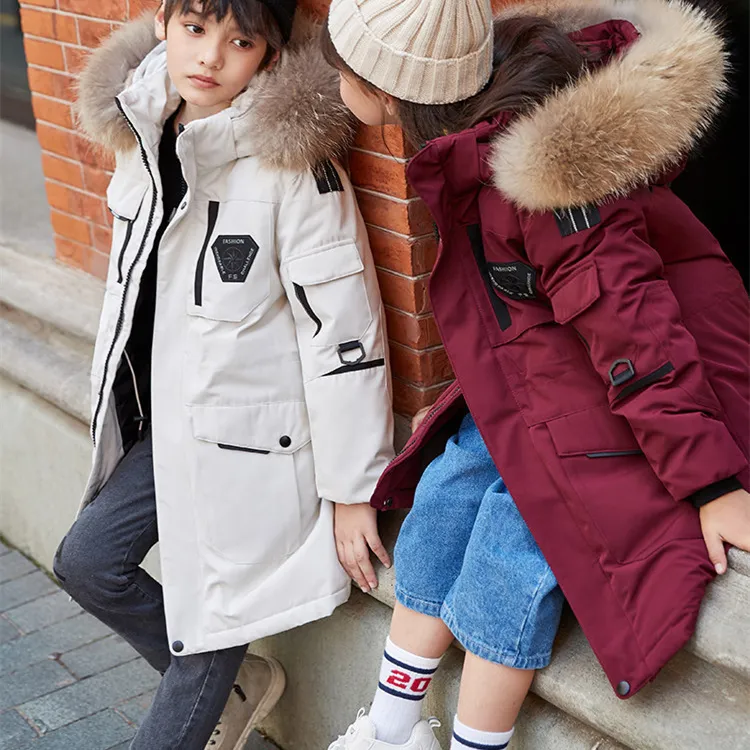 Children's Down Jacket Boys' Mid-length Thickening Plus
