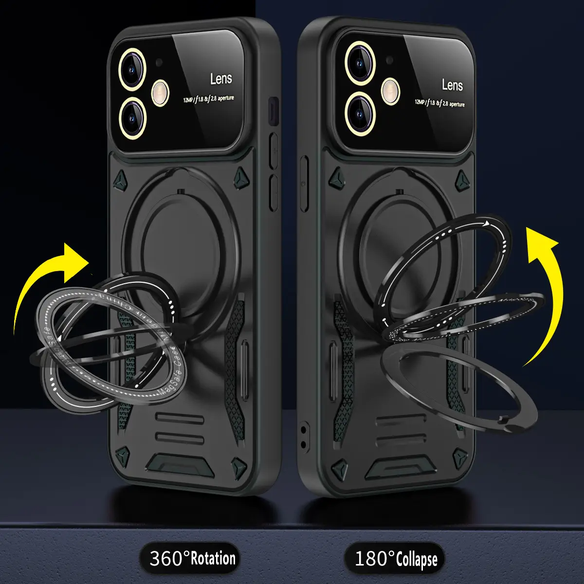 U-shield Large Window Magnetic Bracket Phone Case Advanced Sense Protective Cover