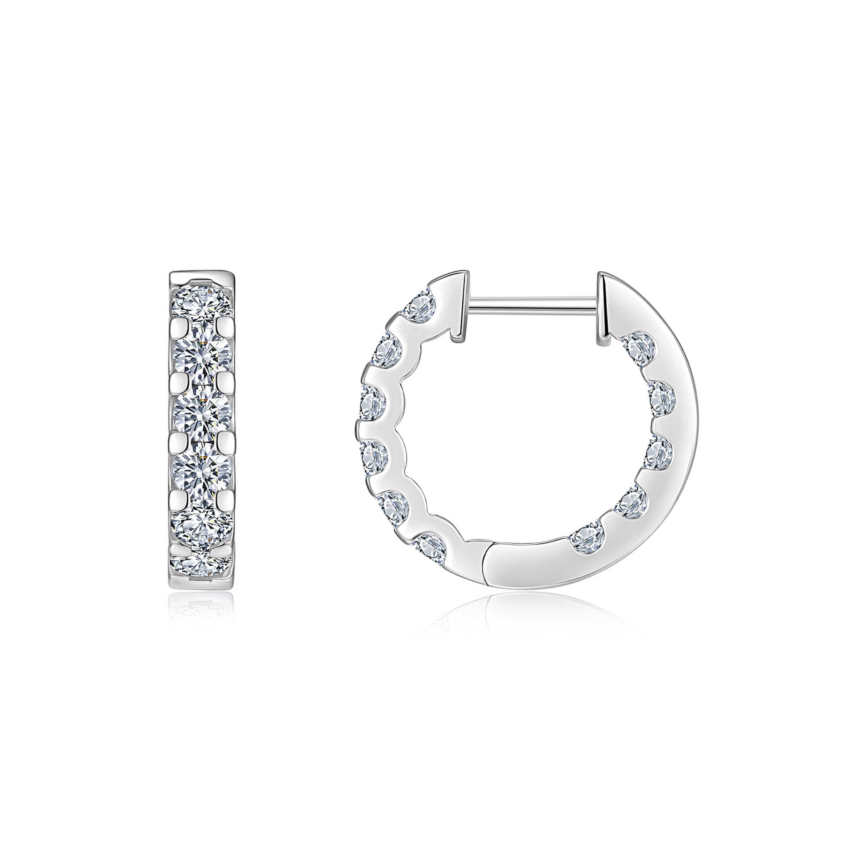 A Luxurious And Fashionable Minimalist Jewelry Earring Set Featuring Top-quality Moissanite Stones, Made Of S925 Silver Electroplated With Platinum.