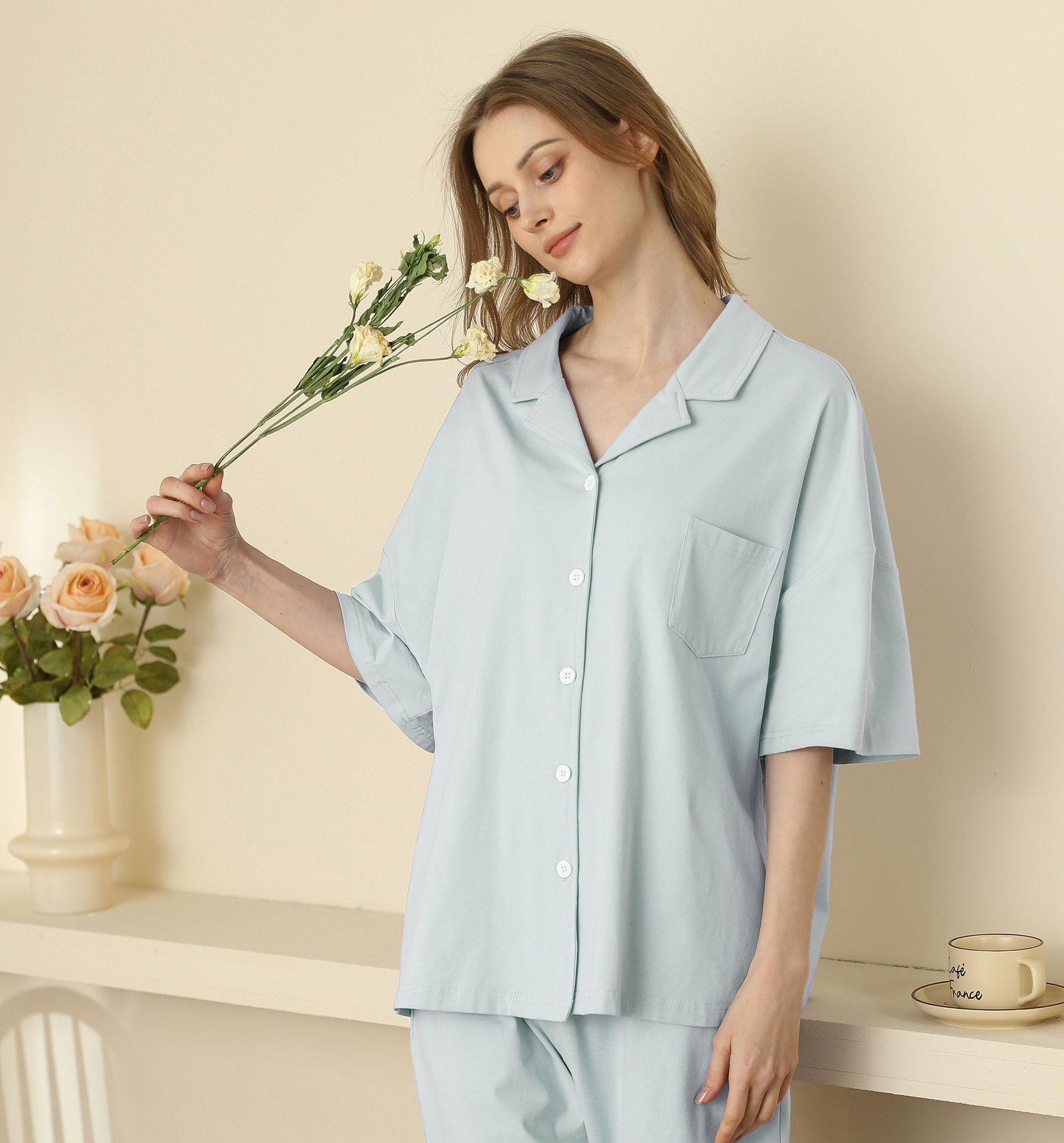 Title 3, Plus Size Loose Cotton Pajamas for Couples Comf...