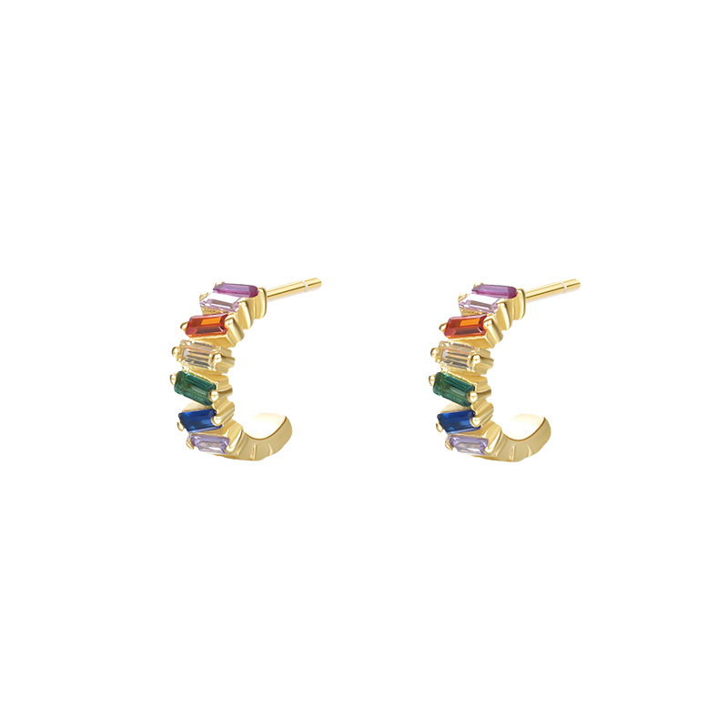 Title 6, Colorful Zircon Earrings Affordable Luxury Styl...