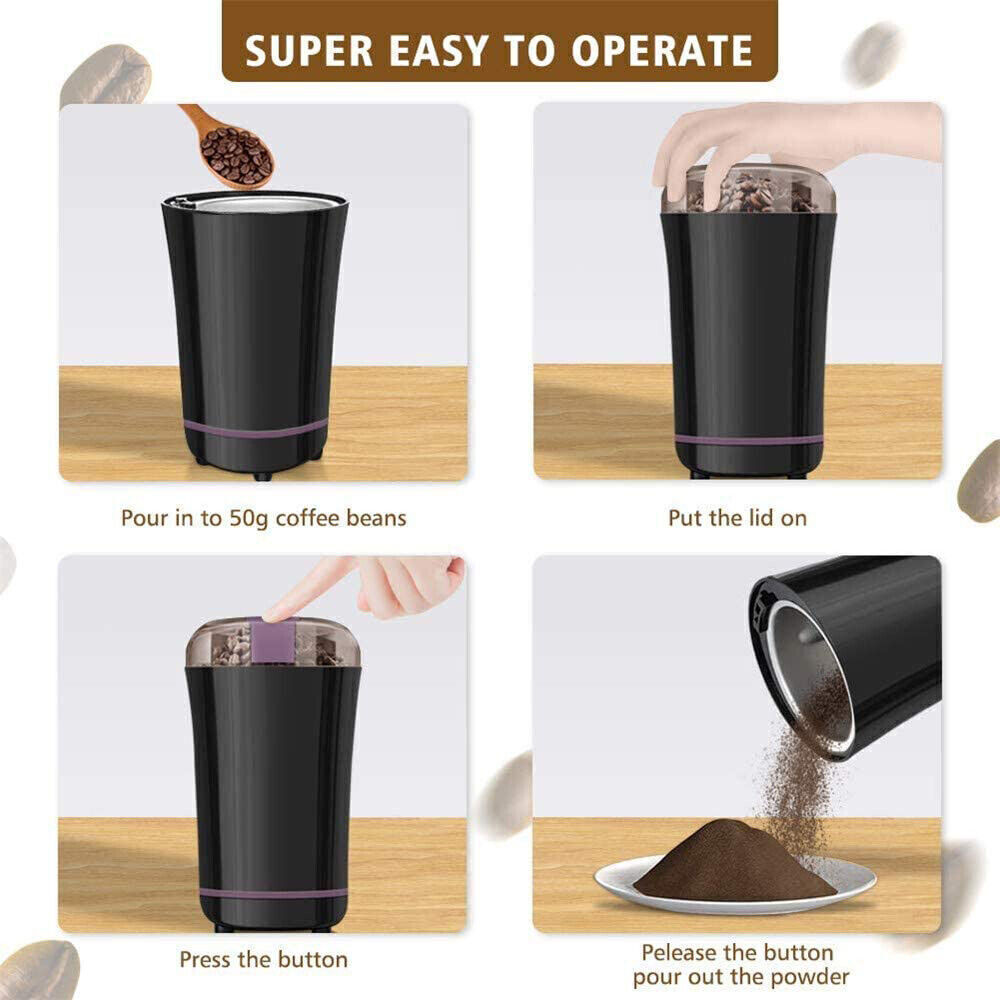 Electric Coffee Grinder, Matte Blade Mill For Coffee Bean Nut Spice Grinding