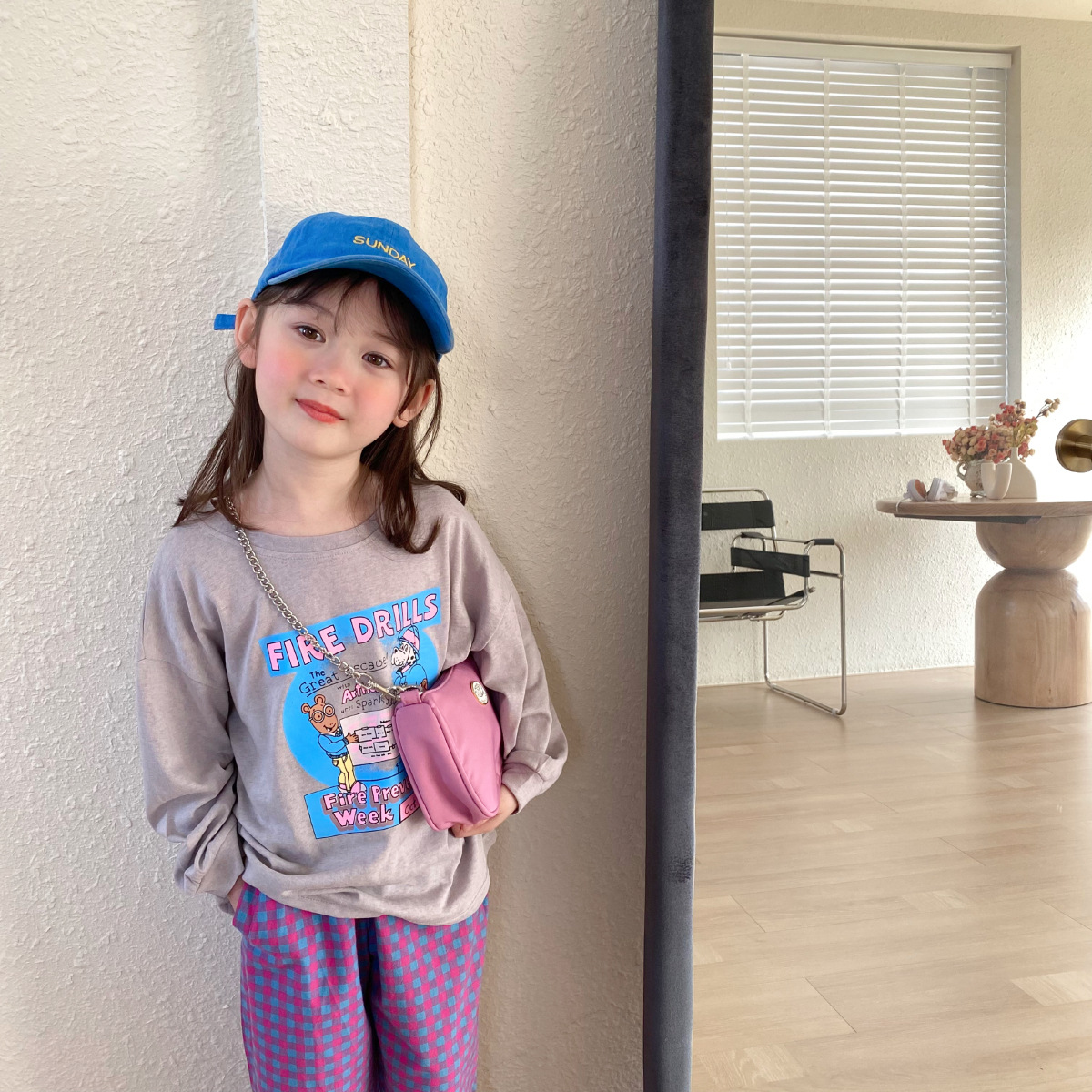 Girls Fashion Casual Cotton Plaid Pants