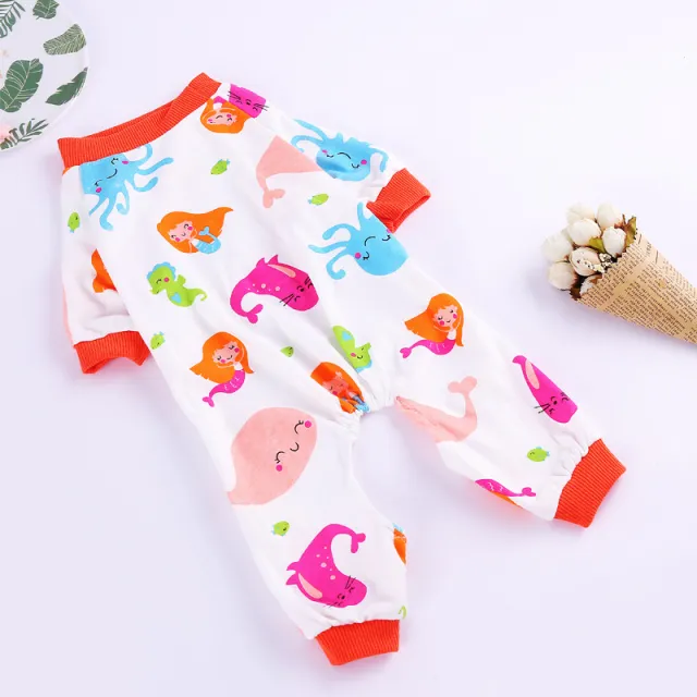 Pet Four Legged Printed Pajamas Comfortable Home Clothes Mermaid - Shop at LoveMi