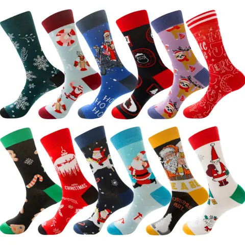 Men's Socks Santa Claus Moose Mid-tube Tide Cotton