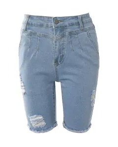 Fashion Ladies Casual Blue Ripped Jeans - Blue - View 1