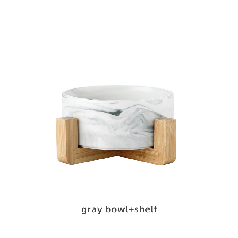 Grey with wooden stand