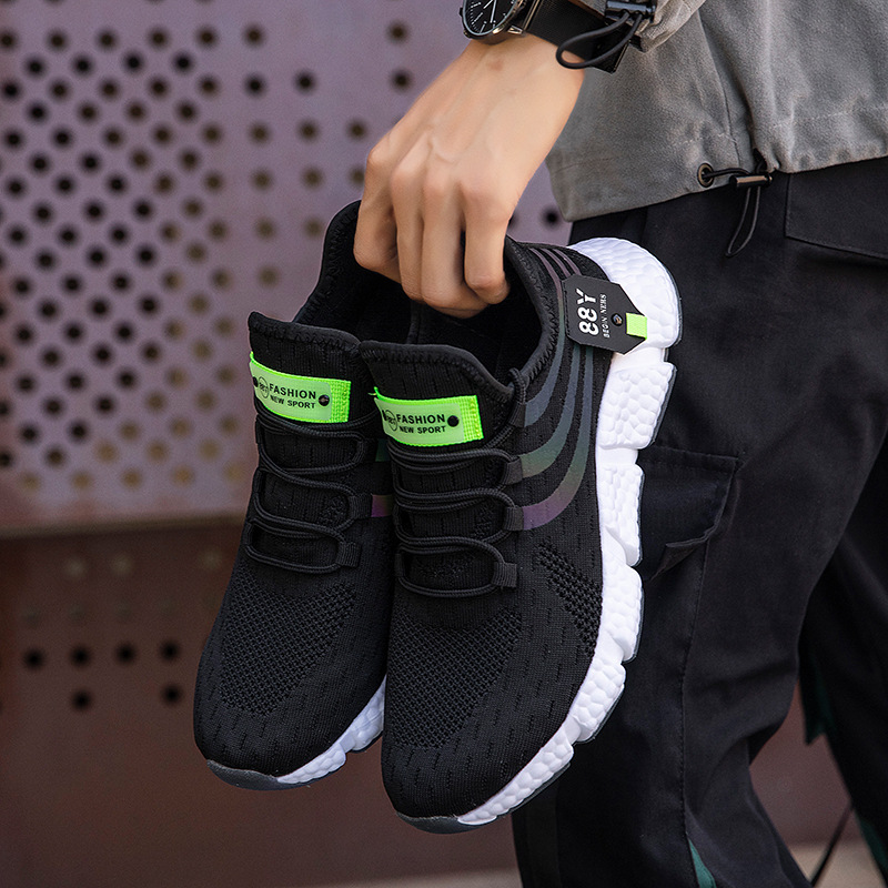 Корейская спортивная обувь с комбинированной эластичной подошвой из попкорна и тканой резины