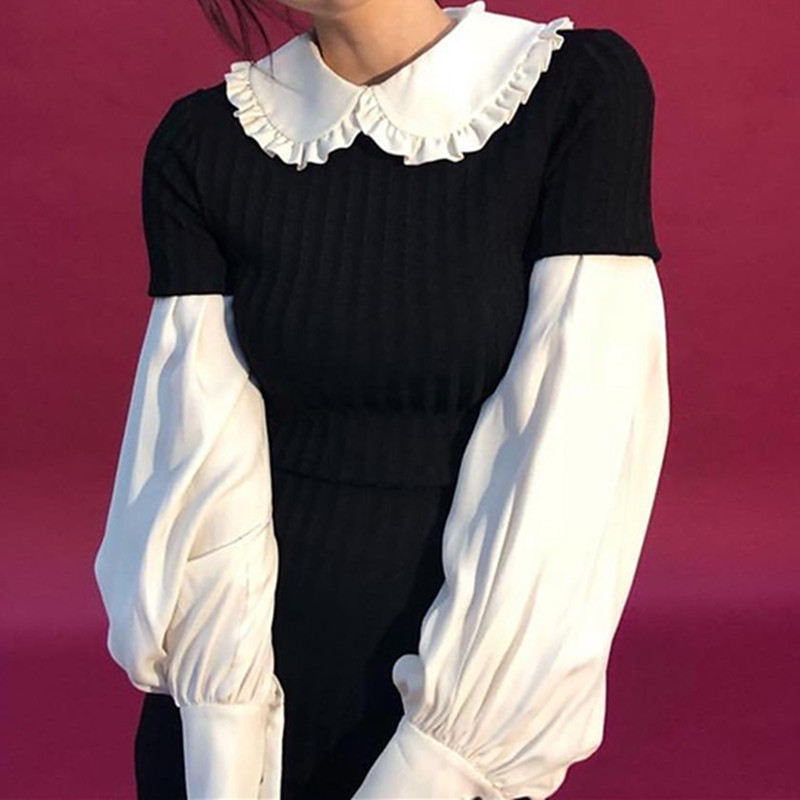Doll Collar Knitted Dress, picture 2 of 5