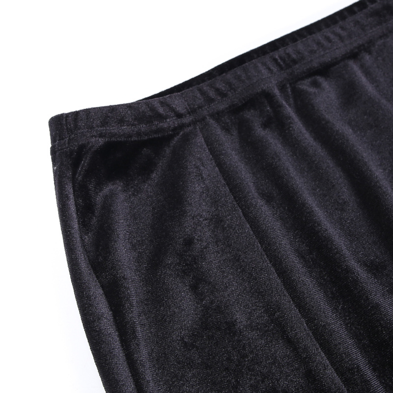 Ladies High Waist Slim Bow Slit Skirt