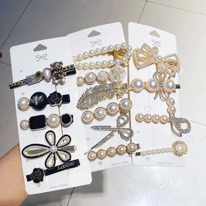 Hairpin Rhinestone Pearl Hairpin Edge Clip Headdress